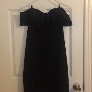 Bardot Black off the shoulder midi dress- size 6